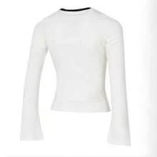 Adidas New Sporty Casual Slim-Fit Long-Sleeved Round Neck T-Shirt For Women - White - View 4