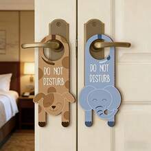 Cute Animal "Do Not Disturb" Wooden Door Sign | Wooden Dog And Elephant Pattern Door Sign | Perfect For Identifying Private Areas In Bedrooms, Hotels, And Residences. Suitable For Home, Outdoor Cafe, Bar, Hotel, Restaurant, Pet Store, Retail Store, Boutique, Supermarket, Etc. Suitable For Privacy Protection Signs In Bedrooms, Bathrooms, Cafes, And Offices - 2 - View 9