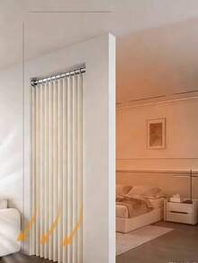 1pc Foldable Blind Curtain | Windproof Partition Curtain | Comes With Hooks And Storage Straps | Modern Polyester Fiber Material Design | Suitable For Living Room, Bedroom And Kitchen | Multiple Colors And Sizes Available | Easy To Maintain | Elegant Living Room Curtain | Bedroom Partition Curtain | Foldable Design | Smooth Touch - Door Curtain - View 3