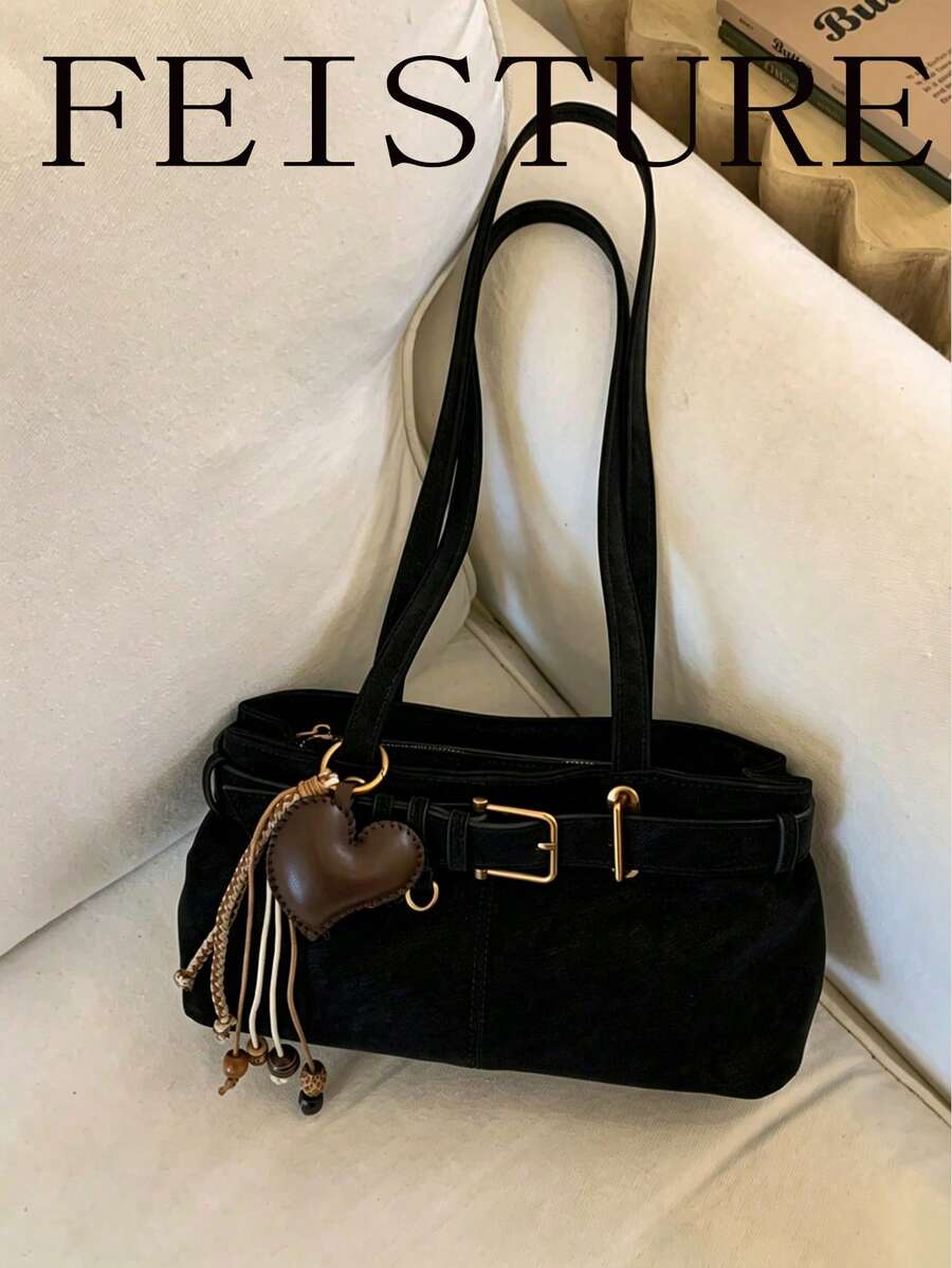 1pc Fashion Women's Underarm Shoulder Bag With Pendant, Suitable For Daily Outing, Dating, Commuting