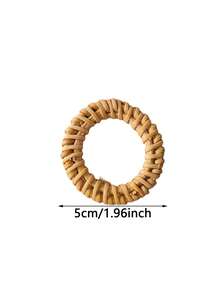 24pcs/12pcs/6pcs Bohemian Style Woven Napkin Rings, Natural Bamboo Fiber Napkin Rings, Vintage Tabletop Napkin Holder, Farmhouse Style Napkin Rings - Ideal Tabletop Decor For Home, Wedding, Holiday And Party - One Size Fits All - View 3