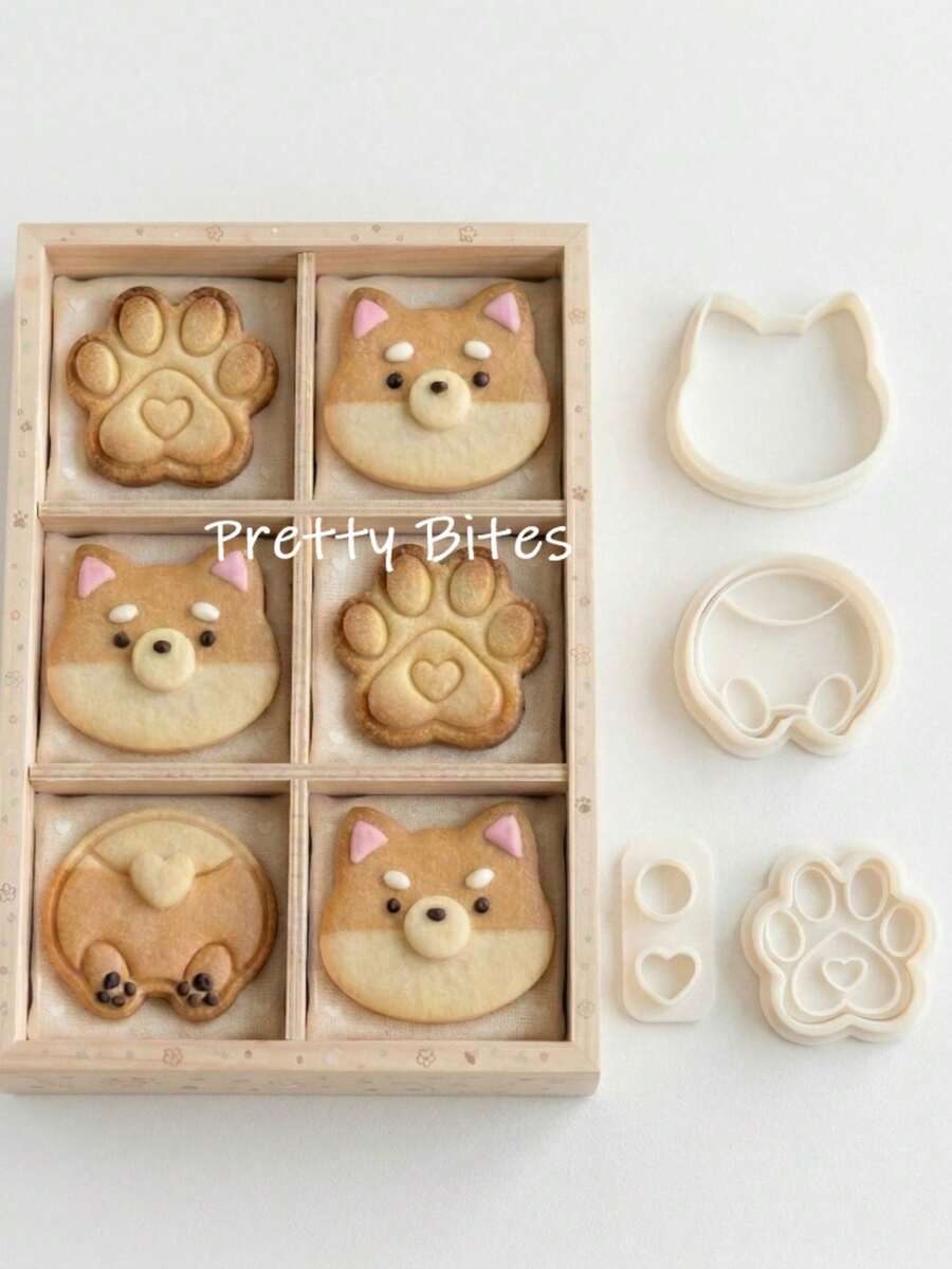 狗形餅乾模具 卡通柴犬烘焙模具 迷你狗爪 DIY 蛋糕模 動物翻糖烘焙廚房工具 - 白色 - 查看 1