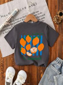 3pcs- Young Boy Popular Pattern Print Crew Neck Short Sleeve T-Shirt, Summer Top - White - View 4