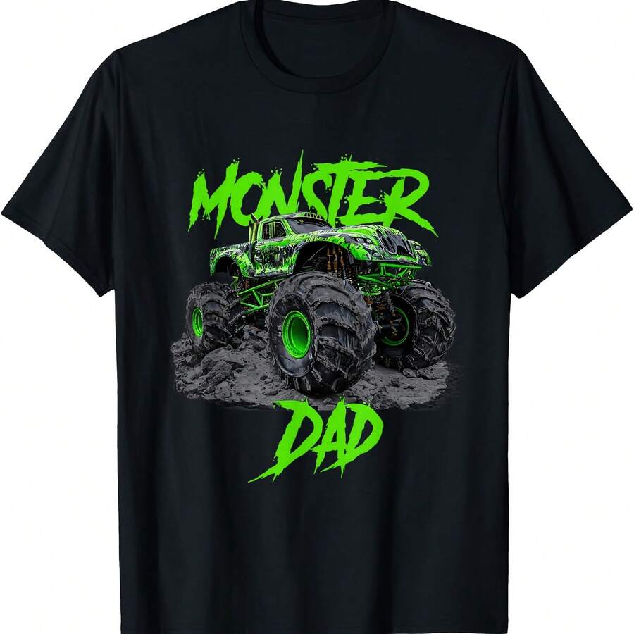 Monster Dad Truck Family Matching T-Shirt - Negro - Ver 1