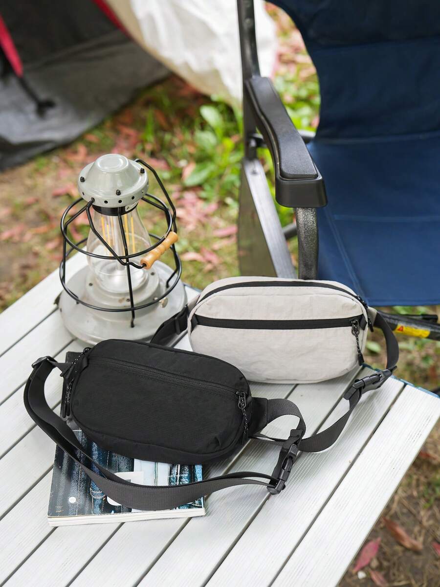 Outdoor Mini Storage Bag. Nylon Checkered Chest Bag. Couple Small Bags. Waist Bag. Suitable For Sports And Running.