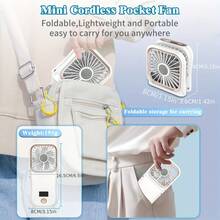 Mini ventilateur turbo portable à main, ventilateur personnel de voyage rechargeable par USB, ventilateur pliable 3-en-1 à main/cou/bureau, silencieux et rafraîchissant, convient pour la plage/les vacances/l'extérieur/la maison/le bureau - Multicolore - Voir 7