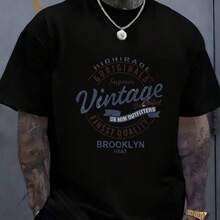 Vintage Logo With Circular Design And Lettering Highgrade Originals Superior Vintage Finest Quality Brooklyn Heat Men's T-Shirt Everyday Fashion For A - Black - View 2
