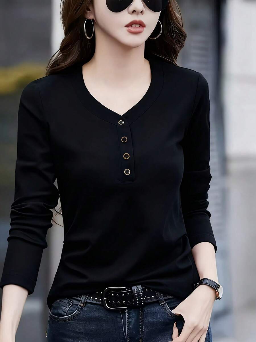 Elegant And Modern Top For Women - 黑色 - 查看 1