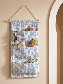 1pc Wall-Mounted Storage Bag, Cartoon Flower Print Home Hanging Bag. Large Capacity, Lightweight And Sturdy, Baby Room Wall-Mounted Storage Bag, Multi-Pocket Fabric Bedside Storage Organizer, Space-Saving Hanging Bag For Baby Diapers And Toys, Can Store Baby Underwear, Socks, Stationery, Skincare Products, Diapers And Various Small Items, Unisex, Essential Storage Item For Home, Rental, Dormitory, Study. - Multicolor - View 10