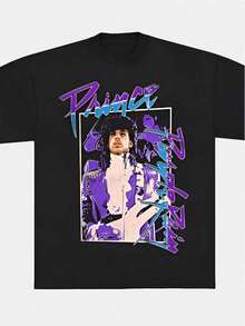 Maglietta unisex per adulti Prince T-Shirt Under The Cherry Moon, maglietta da uomo, , abbigliamento da uomo, Y2k, top da donna, stile vintage, moda streetwear, design cool, ideale per il tempo libero, stile festival, morbida e leggera, cotone morbido, uso casual quotidiano, , stile festival, morbida e leggera, vacanza estiva, abbigliamento casual, , set a due pezzi, festa del papà, . - nero - Visualizzare 1