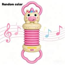 Fun Cartoon Handheld Accordion Toy, Candy Green/Candy Pink Color Scheme, Made Of ABS Material, Suitable For Children To Improve Hand-Eye Coordination And Grasping Ability, Perfect Birthday Gift And Holiday Present, Random Color - Pink - View 4