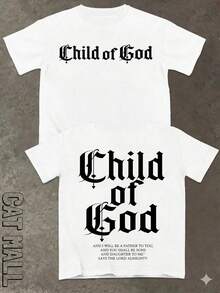 2026 New Men's Short Sleeve Graphic T-Shirt, Jesus Cross Design, Faith, Daily Wear, 100% Cotton, Unisex, Gift Idea For Him Or Her, Religious Clothing, Spiritual Clothing, Design Of - 棕色 - 查看 3