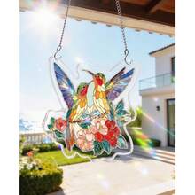 Acrylic Puzzles Suncatcher Window Hanging, 83 Pieces 7.4 Inch Sun Catcher Acrylic Puzzles Garden Decoration For Women Men Mom Birthday Gift Home Decor (Dawn Flower) - 春天的鳥兒 - 查看 2