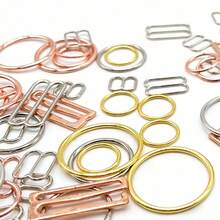 HSDOUBLE 300pcs/Pack Metal Bra Rings, Sliders, Bra Strap Hooks, Adjustable Buckles, Lingerie Strap Adjustment Accessories, Used For Lingerie Swimwear Adjustment Sewing Accessories - 300pcs - View 4