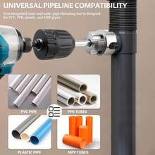6pcs Multi-Function Threaded Pipe Cutter Set | Suitable For 1/2", 3/4", 1" PVC/Plastic Pipes, Integrated Internal & External Threaded Tool, Compatible With Drill Pipe Threaded Cutter Set, Ideal Christmas Gift For Father And Son - 6pcs Set - View 9