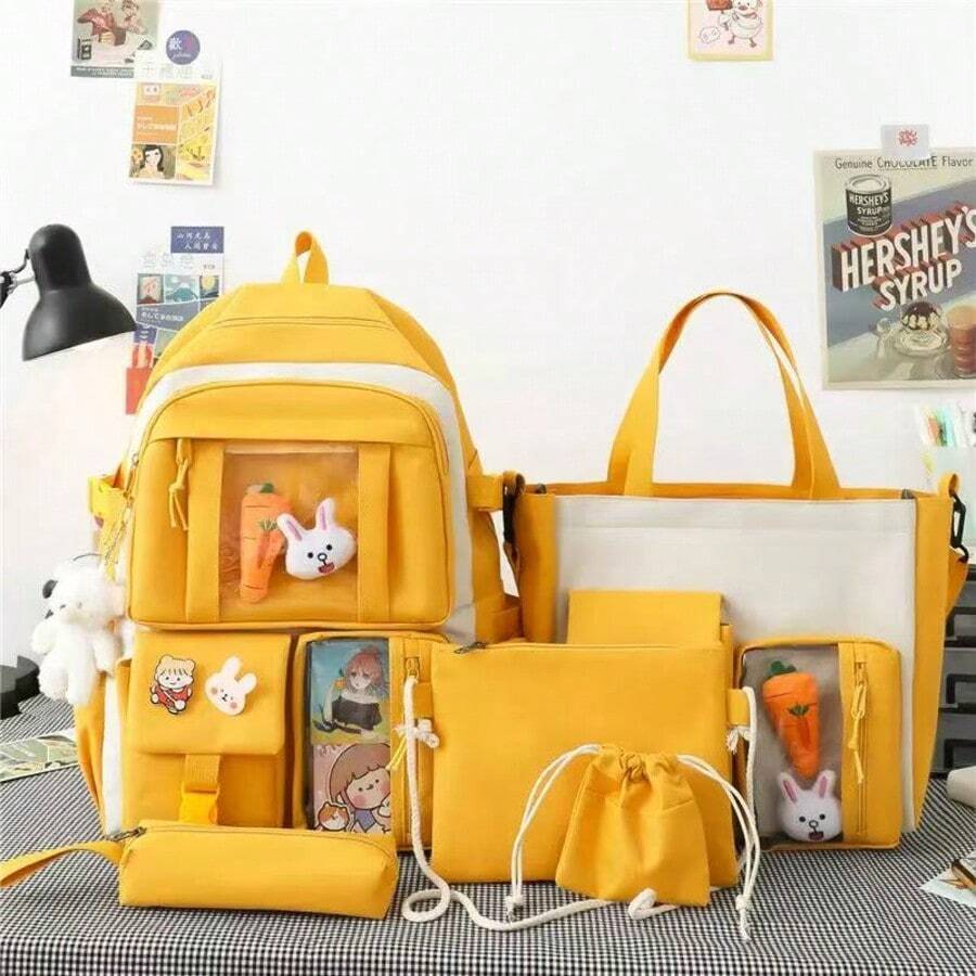 Conjunto de Mochila de 5 piezas estilo coreano. - A - Ver 1