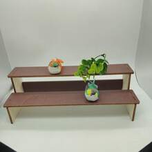 1个木制收纳架，玩具展示架，桌面装饰架，多层展示架，木制整理架，适合女性收纳整理，旅行必备，宿舍收纳 - 咖啡棕 - 查看 12
