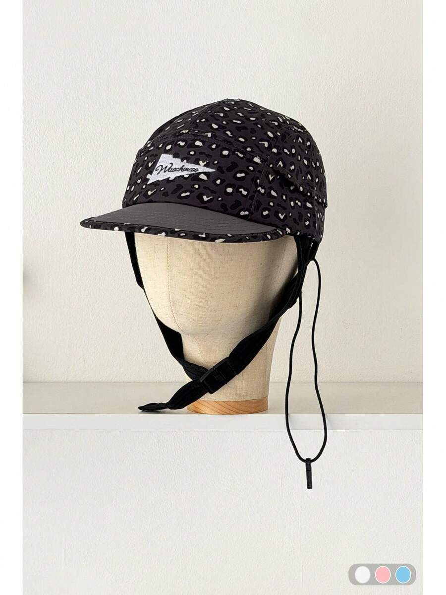 1 pieza Gorra de béisbol retro con corona suave y estampado de leopardo para surf, con cuerda cortavientos, para hombres y mujeres, gorra de béisbol funcional impermeable, protección solar para primavera/verano, de secado rápido para actividades al aire libre - Cordón para sombrero de surf - Ver 1