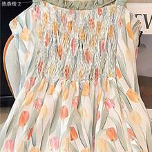 xuehuamaoyi02 Qadelle Vestido con estampado de tulipanes, vestido de verano sin mangas con diseño floral artístico para vacaciones - Multicolor - Ver 7