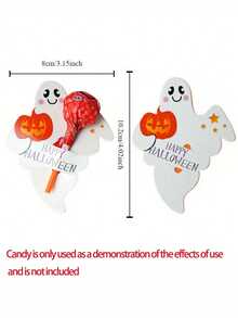20 Stück Halloween Geister Kürbis Lutscher Dekoration aus Karton, Feiertags Party Geschenke, süßer Geister Süßigkeitenhalter und Feiertags Dekorationen, DIY Dekoration Karten, geeignet für Halloween Party Geschenke und Dekorationen, Halloween Party Zubehör, Trick or Treat Geschenke - Mehrere Stile - Übersicht 3