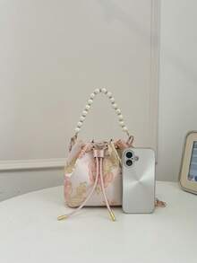 Fashion Pearl Mini Bucket Bag - Pink - View 3