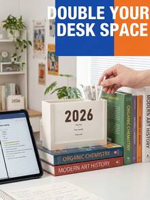 Multifunctional Desktop Organizer With 2026 Calendar Display, Space-Saving Minimalist Student Desk Storage, Sturdy Pencil Holder, Suitable For Study Room, Pen Holder, Office Desk Accessories, Home Decor, Travel Essential - Multicolor - View 7