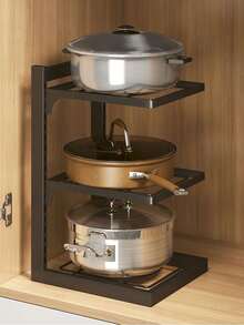 2/3 Tier Pot And Pan Storage Rack, Under Sink Cabinet Hanging Kitchen Utensil Holder, Suitable For Kitchen Countertop, Cabinet Door And Other Locations, Convenient For Organizing Pots, Pans And Lids - Multiple Specifications - View 7