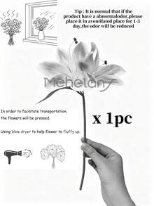 MEHELANY 12/1支淡粉色人造百合花，34cm塑膠仿真花飾，適用於家居裝飾花束、DIY婚禮新娘禮品、生日派對用品、桌面中心裝飾、庭院裝飾、婚禮裝飾花束、手捧花、人造花，秋季感恩節豐收季房間裝飾，百合仿真花（易壓縮，可恢復） - 淺粉色 - 查看 8