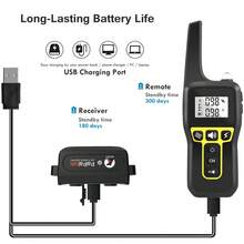 PaiPaitek 1000M 適用於所有尺寸狗狗的訓練項圈，IP67 防水電動防吠項圈，可充電式狗狗電擊項圈 - 彩色 - 查看 8