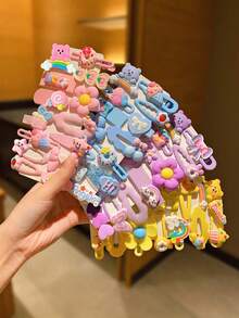 14/28/42pcs Colorful Multi-Element Cute Girl Hair Clips And Hair Accessories - Multicolor - View 4
