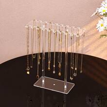 1pc High-End Acrylic Transparent Necklace Storage Rack, Suitable For Women, Back To School Season, Eid Al-Adha Essential, Vanity Bedroom Jewelry Storage - Clear - View 6