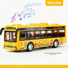 UINLE Baby City Sightseeing Bus Toy Car With Lights And Music, Openable Doors, Police/Fire/Sightseeing Multiple Styles, City Service Theme, Bus Model, Children's Interactive Play, Role-Playing Game, Scene Simulation - Multicolor - View 12