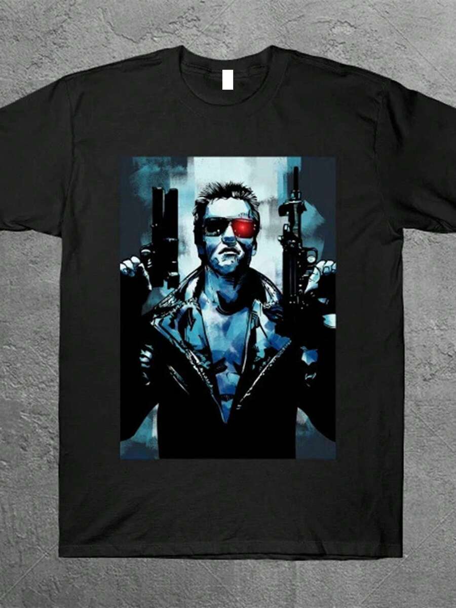 Men T-Shirts - 黑色 - 查看 1