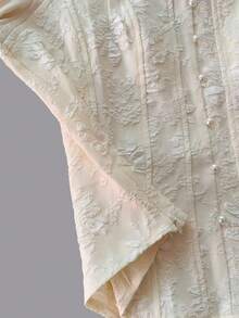 Fashionable Open-Style Design With Long Floral Jacquard Sleeves And Adjustable Shoulder Straps - Apricot - View 5