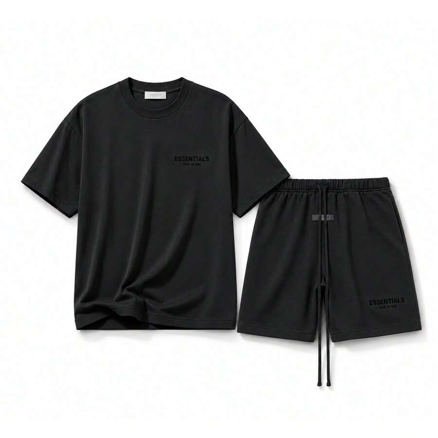 Fear Of God Essentials Classic Tee + Shorts Set SS22 Stretch Limo Unisex - Stretch Limo Set - View 1