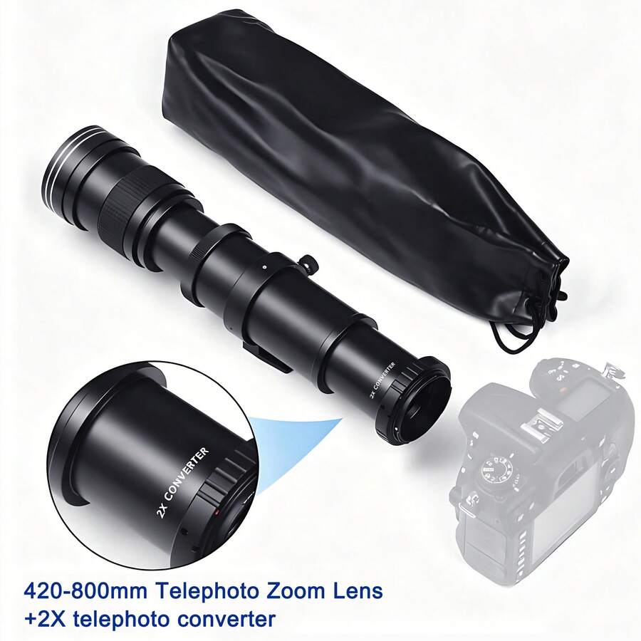 超長焦距 420-800mm 鏡頭組 - 包含 2x 增倍鏡可達 1600mm 焦距 - 相容於 E F/E F-M/R F A 及其他 T2 接環相機 - 查看 1
