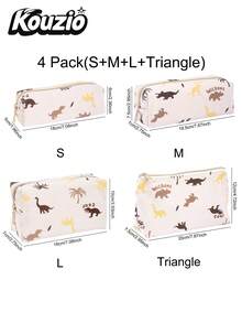 1 buah Tempat Pensil Corduroy Motif Dinosaurus, Ukuran S/M/L, Kantong Pena Resleting Multi-Ukuran, Organizer Alat Tulis Segitiga Estetik, Tas Kosmetik Multifungsi Kapasitas Besar, Kantong Penyimpanan Lembut dan Tahan Lama untuk Siswa Perempuan dan Remaja, Perlengkapan Penting untuk Kembali ke Sekolah & Musim Wisuda, Penggunaan Sehari-hari & Perjalanan - Gaya dinosaurus - View 13