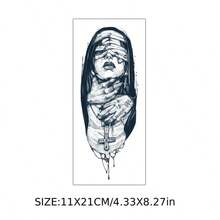 (Masked Woman) Temporary Tattoo Sticker Herbal Tattoo Sticker, Realistic Long-Lasting Temporary Tattoo Sticker, Waterproof And Friction-Resistant Lasts 7-15 Days - Christmas - View 2