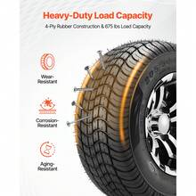 Golf Cart Wheels, 10" 205/50-10 Black Aluminum Alloy Golf Cart Tires And Wheels Combo (Set Of 4) Fit Club Car, EZGO, Yamaha, 4 Ply Rubber 4-Lug Lawn Mower Tires & Rims, 675 Lbs Load, All-Terrain - 10" 205/50-10 - 查看 4