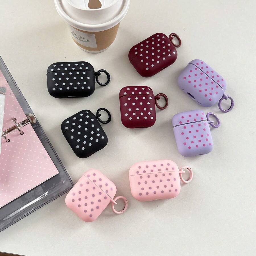 Étui d'écouteurs style coréen minimaliste à pois compatible avec Apple AirPodsPro3 Case/AirPodsPro2 Case/AirPodsPro Case/AirPods4 Case/AirPods3 Case/AirPods2 Case/Étui d'écouteurs à la mode pour femmes/Étui d'écouteurs minimaliste/Étui d'écouteurs Apple/Housse d'écouteurs Apple