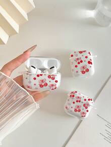 Cherry Painted Transparent Additional Flower Button Thickened Fashion Bluetooth Shockproof Earphone Case Compatible With S4 Protective Case Apple Wireless Bluetooth Earphone Shell Glossy Pro2 Full Coverage Pods 31/2/3 Generation Protective Case Pro Shockproof Soft Shell - Multicolor - View 7