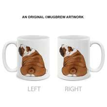 English Bulldog Look Back Taza de caf de cermica, taza de t, 11 onzas - Bulldog español mira hacia atrás - Ver 1