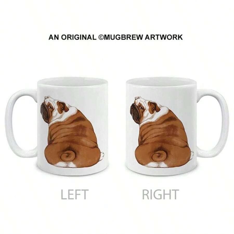 English Bulldog Look Back Taza de caf de cermica, taza de t, 11 onzas - Bulldog español mira hacia atrás - Ver 1