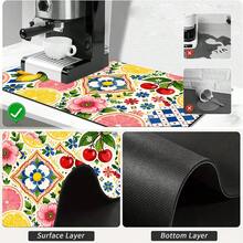 1pc Dish Drying Mat, Coffee Machine Mat, Lemon Grapefruit Cherry Floral Geometric Plaid Patchwork Polyester Fiber Absorbent Mat, Durable, Strong Water Absorption, Suitable For Dining Table, Cafe, Multi-Purpose Drainage Mat, Home Gift, Tabletop Decor - XYLSD-453 - View 8