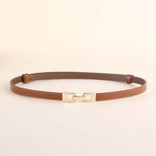 1 pieza Cinturón elástico ajustable con hebilla de estilo minimalista de moda - Camel - Ver 6