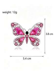 1 Stück glitzernde rosa Schmetterlings-Brosche, Blumenschmuck für Damen, stilvolle Nadel für Alltag & Bankett-Veranstaltungen - Verschiedenfarbig - Übersicht 13