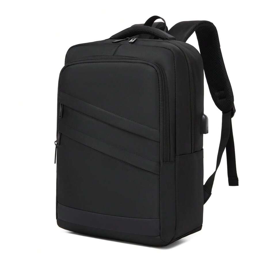 Large Laptop Backpack For Men Women 15.6 Inch Laptop Bag Padded Computer Rucksack With USB Charging Port Multiple Pockets For Work School Travel Use - Black - View 1