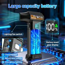 4-In-1 Portable High-Power Turbo Fan, 9000000RPM, High-Speed Brushless Motor, Handheld Turbo Cooler, Car Cleaning Blower, Electronic Duster, Built-In 2 Pcs 3000mAh Rechargeable Batteries, Cooling In Summer, Blowing Snow In Winter, Camping Fire Starter, Car Seat & Interior Cleaning, Compact & Portable, Essential For Home & Travel - Powerful Turbo Fan - View 12