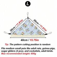 1 chiếc võng treo tam giác cho thú cưng nhỏ mùa hè, viền bèo nhún, họa tiết lá xanh, giường ngủ treo có móc, tổ nghỉ ngơi ấm cúng cho chuột lang, chuột hamster và các loài thú cưng nhỏ khác - Xem 18