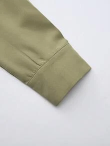 非洲風 2件組長袖圓領刺繡襯衫 & 休閒長褲套裝，商務正式，適合度假婚禮派對 - 橄欖綠 - 查看 8